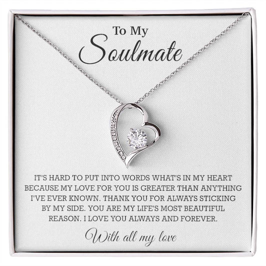 To My Soulmate Necklace, Valentine Gift For Her, Gift For Soulmate
