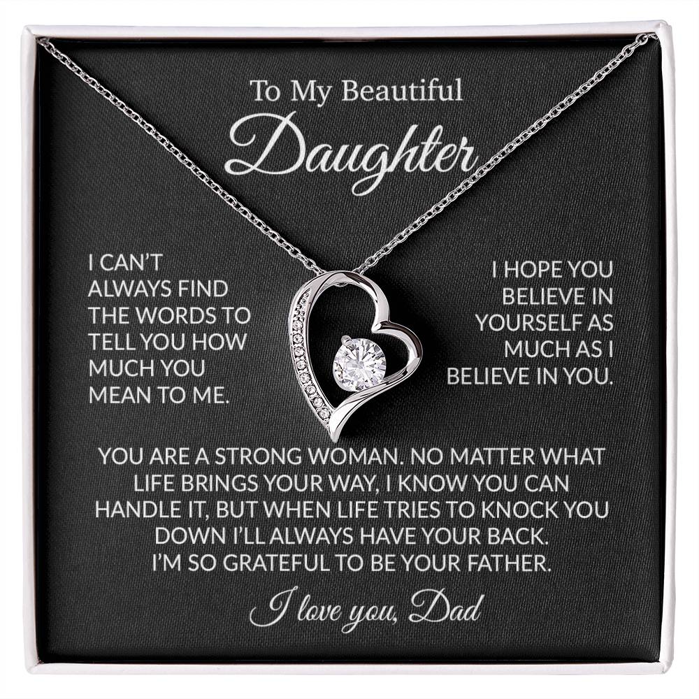 To My Daughter Necklace, Daughter Father Necklace, Daughter Gift From Dad 12_2 Black