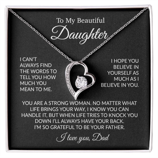 To My Daughter Necklace, Daughter Father Necklace, Daughter Gift From Dad 12_2 Black