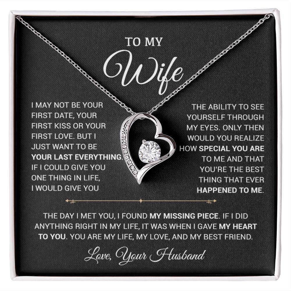 To My Wife Necklace, Gift For Wife, Anniversary Gift For Wife, Christmas Gift 17_9_Black