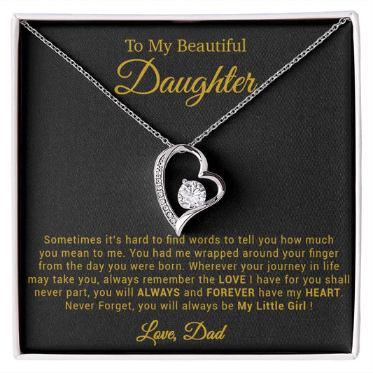 To My Daughter Necklace, Gift for Daughter from Dad, Father Daughter Necklace 21_4_Gold