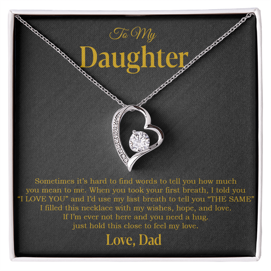 To My Daughter Necklace, Gift for Daughter from Dad, Father Daughter Necklace 14_4_Gold