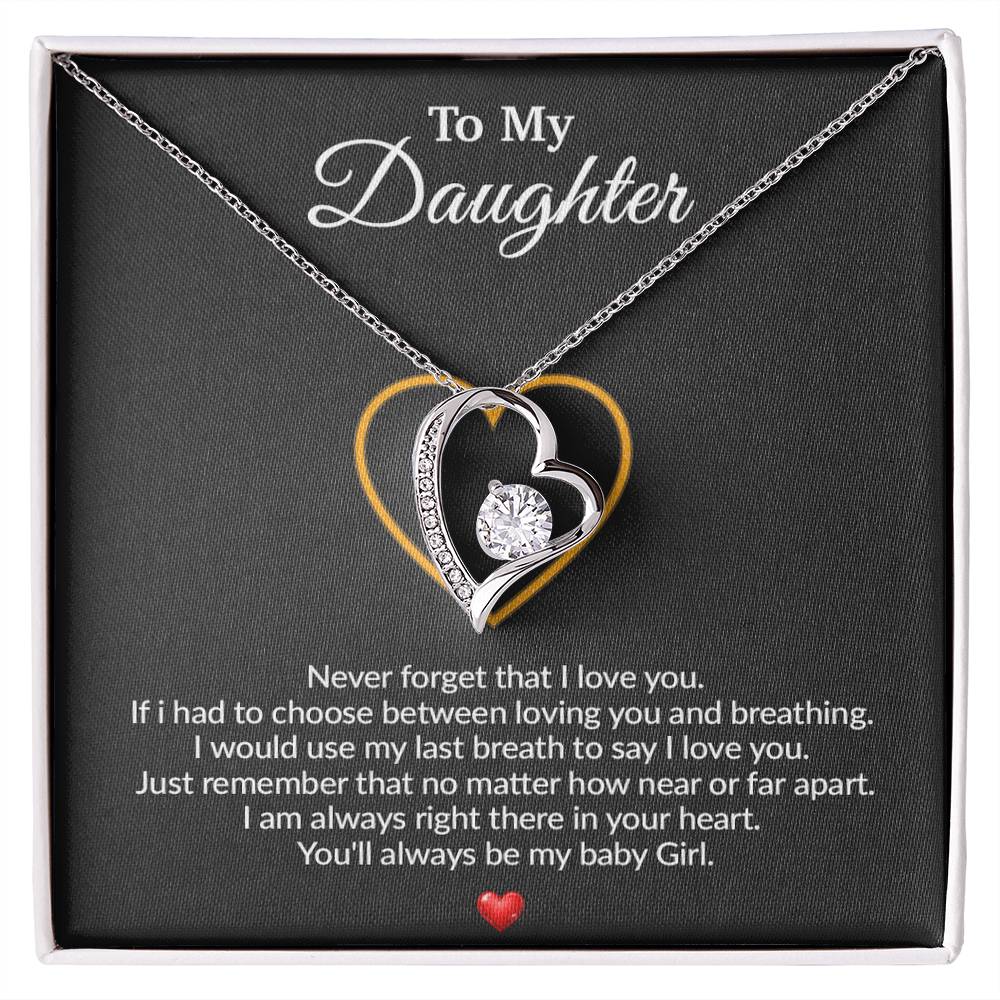 To My Daughter Necklace, Gift for Daughter from Dad, Father Daughter Necklace 11_8_Black
