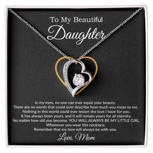 To My Daughter Necklace, Gift For Daughter From Mom, Daughter Mother Necklace 21_7_Black