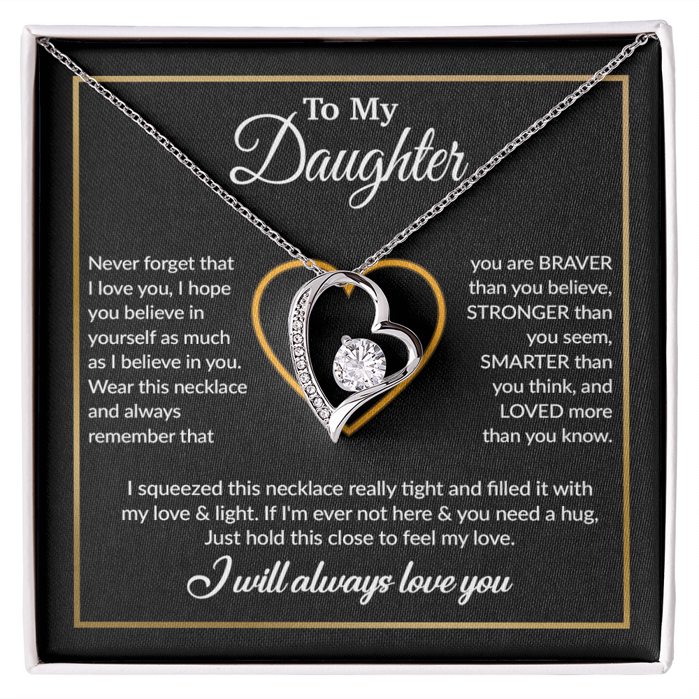 To My Daughter Necklace, Gift For Daughter From Dad, Daughter Father Necklace 13_12_Black