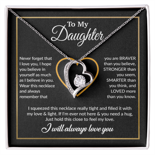 To My Daughter Necklace, Gift For Daughter From Dad, Daughter Father Necklace 13_12_Black