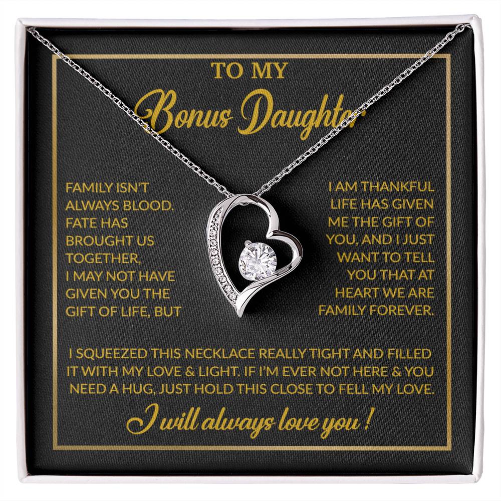 To My Bonus Daughter Necklace, Gift for Bonus Daughter, Step Daughter Birthday 3_12_Gold