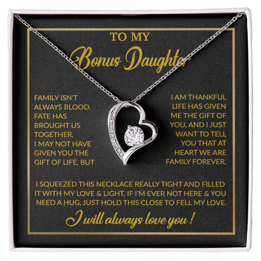 To My Bonus Daughter Necklace, Gift for Bonus Daughter, Step Daughter Birthday 3_12_Gold