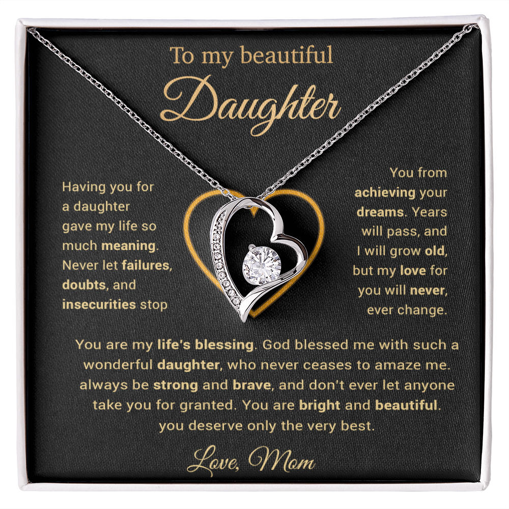 To My Daughter Necklace, Gift for Daughter from Mom, Daughter Mother Necklace 25_3_Gold