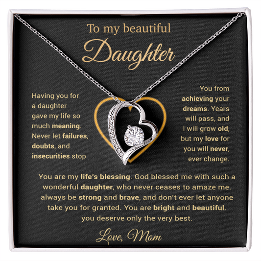 To My Daughter Necklace, Gift for Daughter from Mom, Daughter Mother Necklace 25_3_Gold
