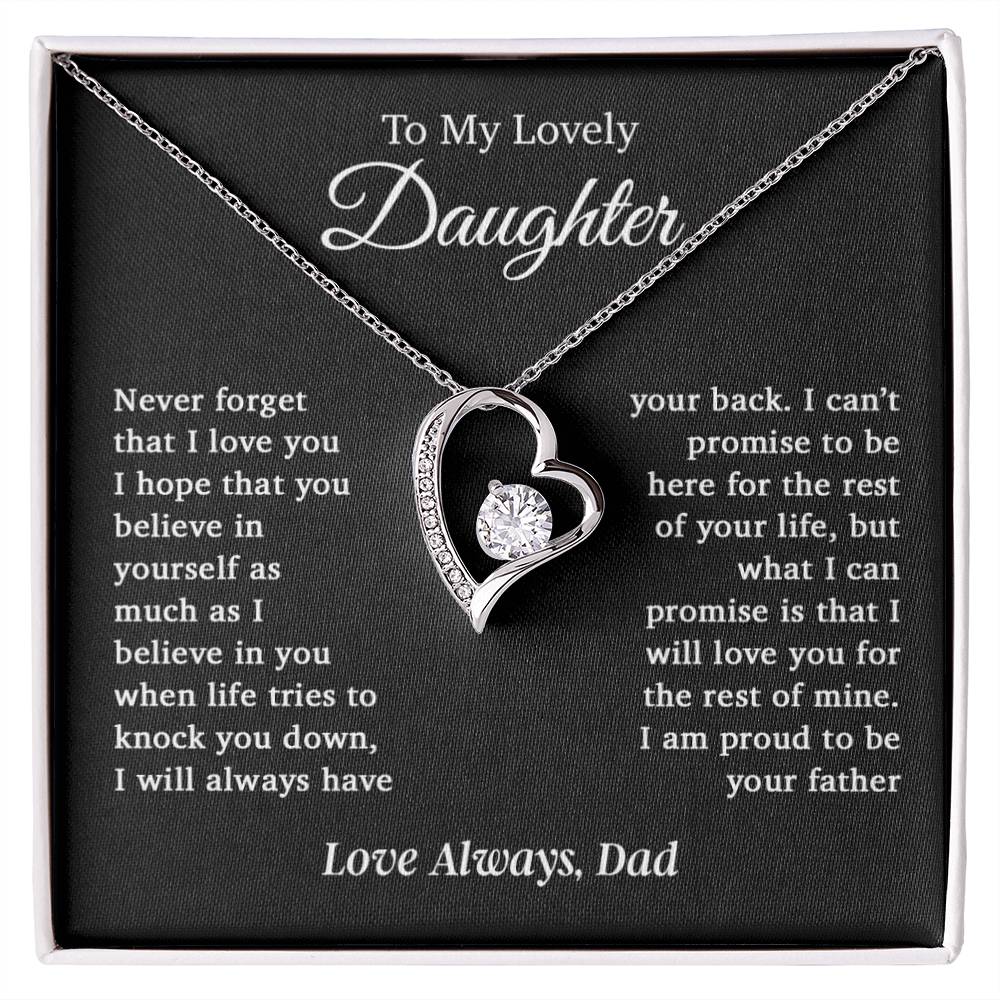 To My Daughter Necklace, Daughter Father Necklace, Daughter Gift From Dad 6_12_Black