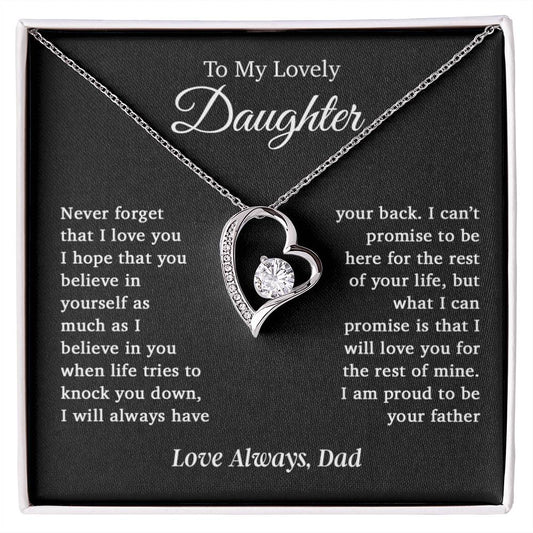To My Daughter Necklace, Daughter Father Necklace, Daughter Gift From Dad 6_12_Black