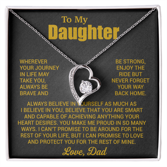 To My Daughter Necklace, Daughter Father Necklace, Daughter Gift From Dad 31_7_Gold