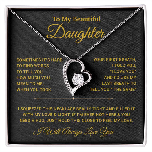 To My Daughter Necklace, Gift for Daughter from Dad, Father Daughter Necklace 22_11_Gold