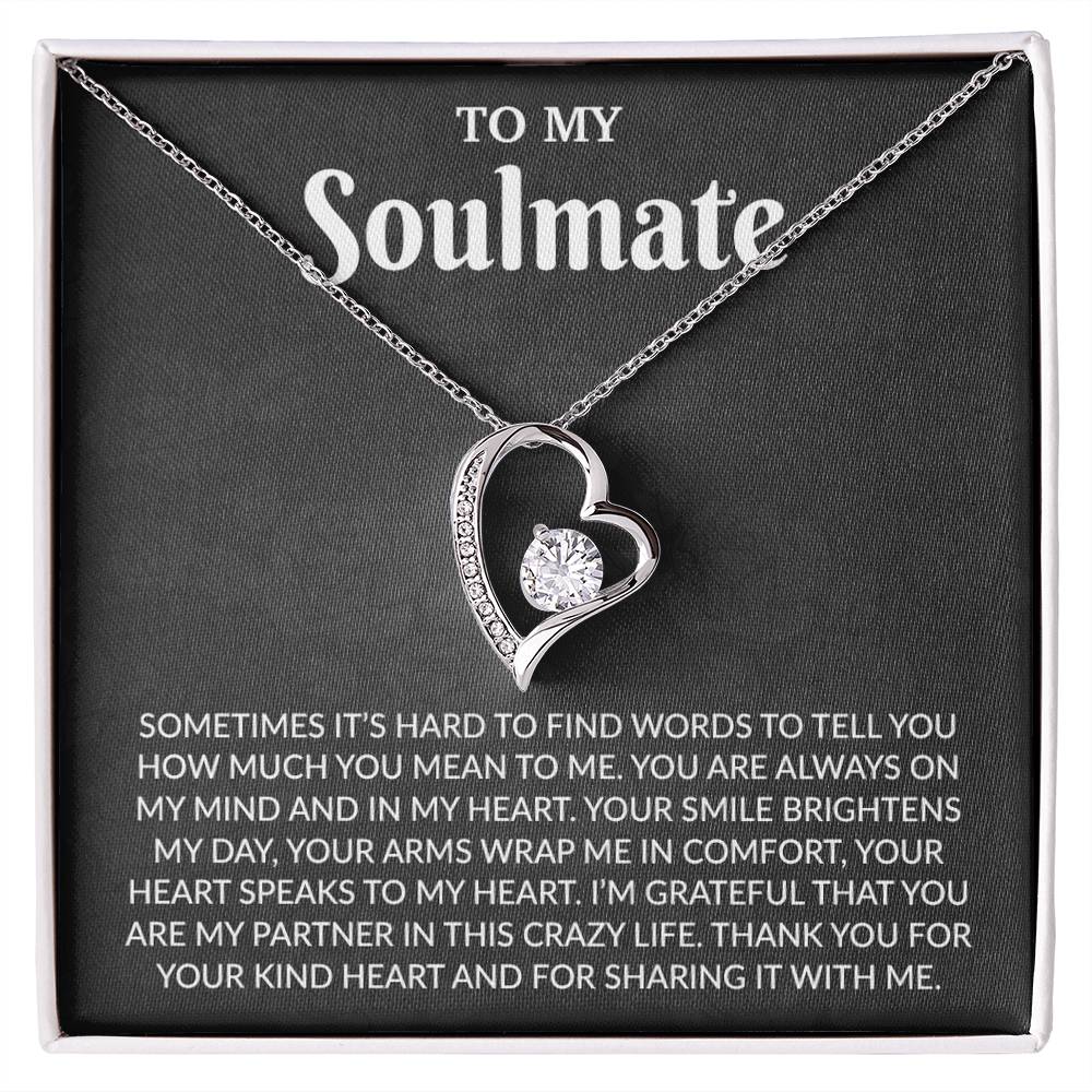 To My Soulmate Necklace, Anniversary Gift for Her, Gifts for Wife, Gifts for Girlfriend