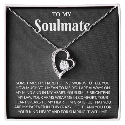 To My Soulmate Necklace, Anniversary Gift for Her, Gifts for Wife, Gifts for Girlfriend