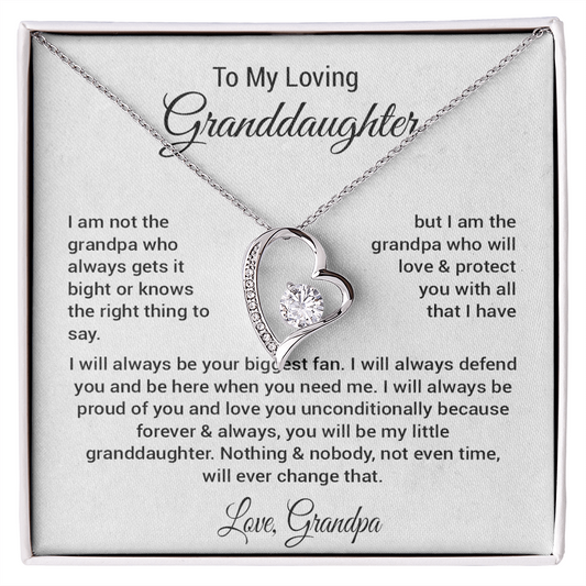 To My Granddaughter Necklace, Xmas Birthday Gift For Granddaughter from Grandpa 1_11_White