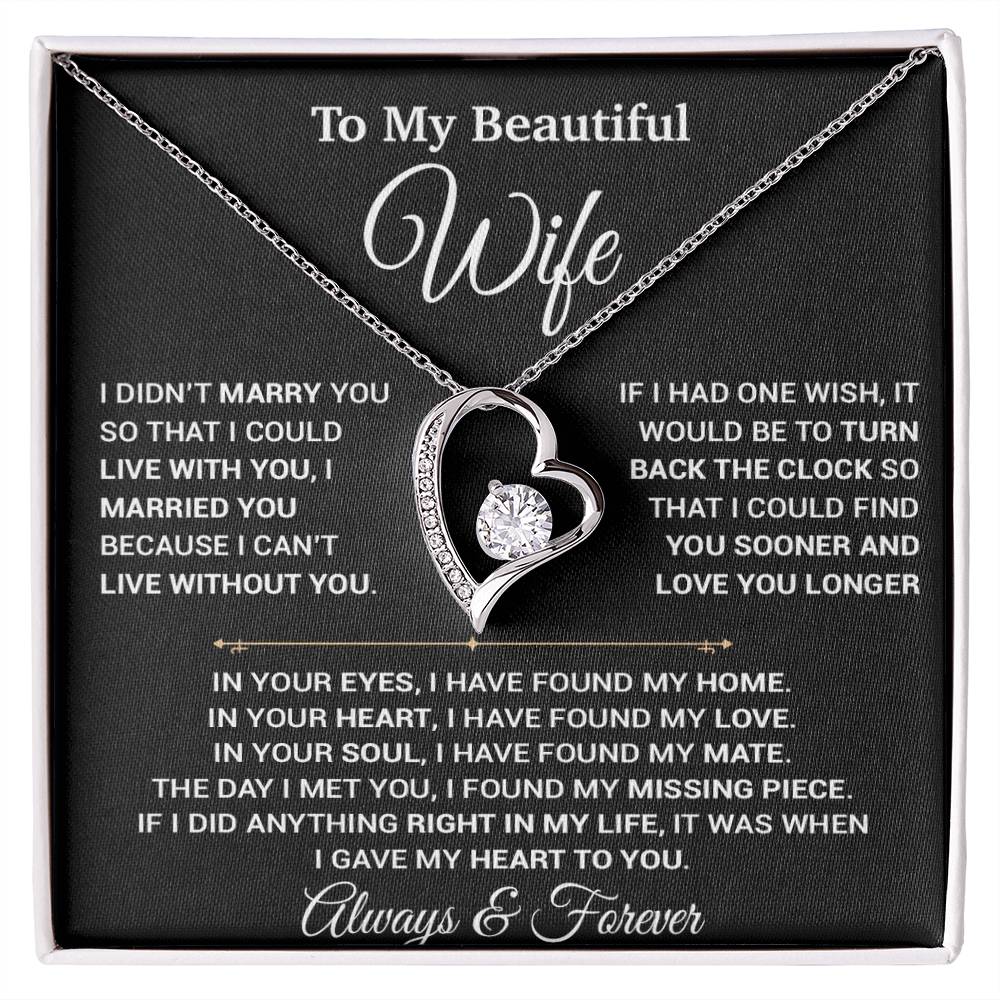 To My Wife Necklace, Christmas Gifts For Women, Anniversary Gift For Wife 12_9_Black