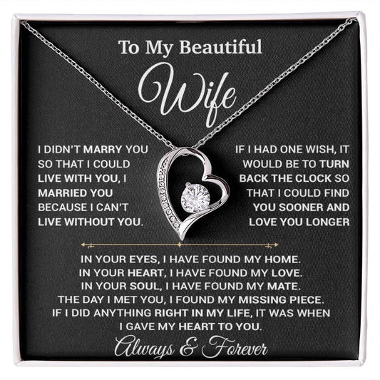 To My Wife Necklace, Christmas Gifts For Women, Anniversary Gift For Wife 12_9_Black