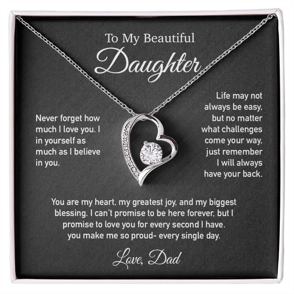 To My Daughter Necklace, Daughter Father Necklace, Daughter Gift From Dad 3_6_Black
