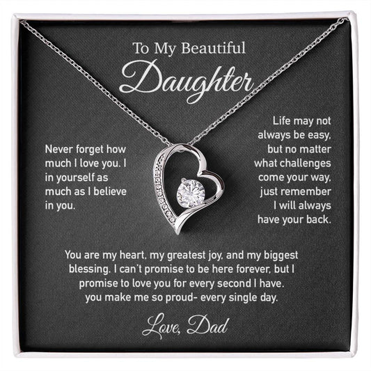 To My Daughter Necklace, Daughter Father Necklace, Daughter Gift From Dad 3_6_Black