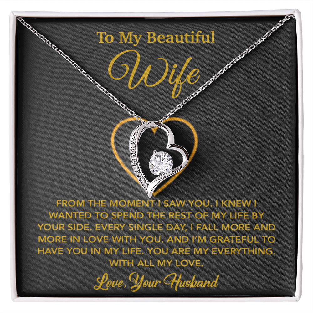 To My Wife Necklace, Gift For Wife, Anniversary Gift For Wife, Necklace For Wife 27_5_Gold