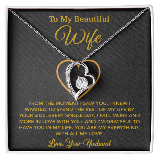 To My Wife Necklace, Gift For Wife, Anniversary Gift For Wife, Necklace For Wife 27_5_Gold