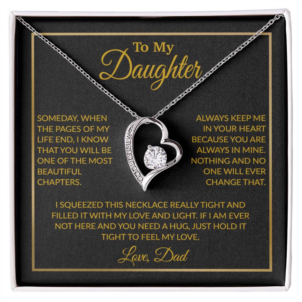 To My Daughter Necklace, Gift For Daughter From Dad, Daughter Father Necklace 4_12_Gold