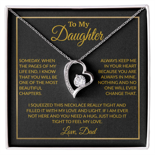 To My Daughter Necklace, Gift For Daughter From Dad, Daughter Father Necklace 4_12_Gold