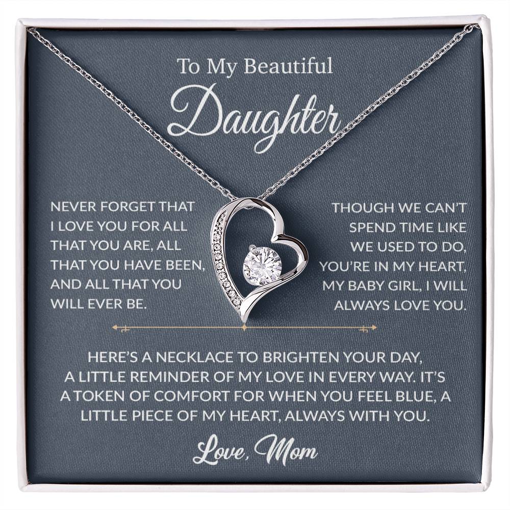 To My Daughter Necklace, Gift for Daughter from mom, Daughter mother Necklace 27_6_Blue