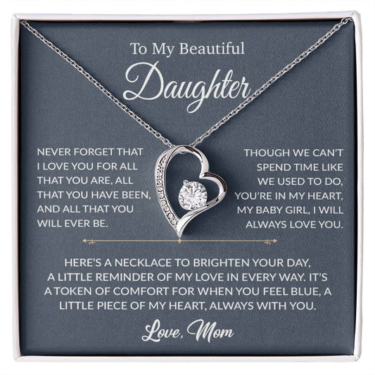 To My Daughter Necklace, Gift for Daughter from mom, Daughter mother Necklace 27_6_Blue