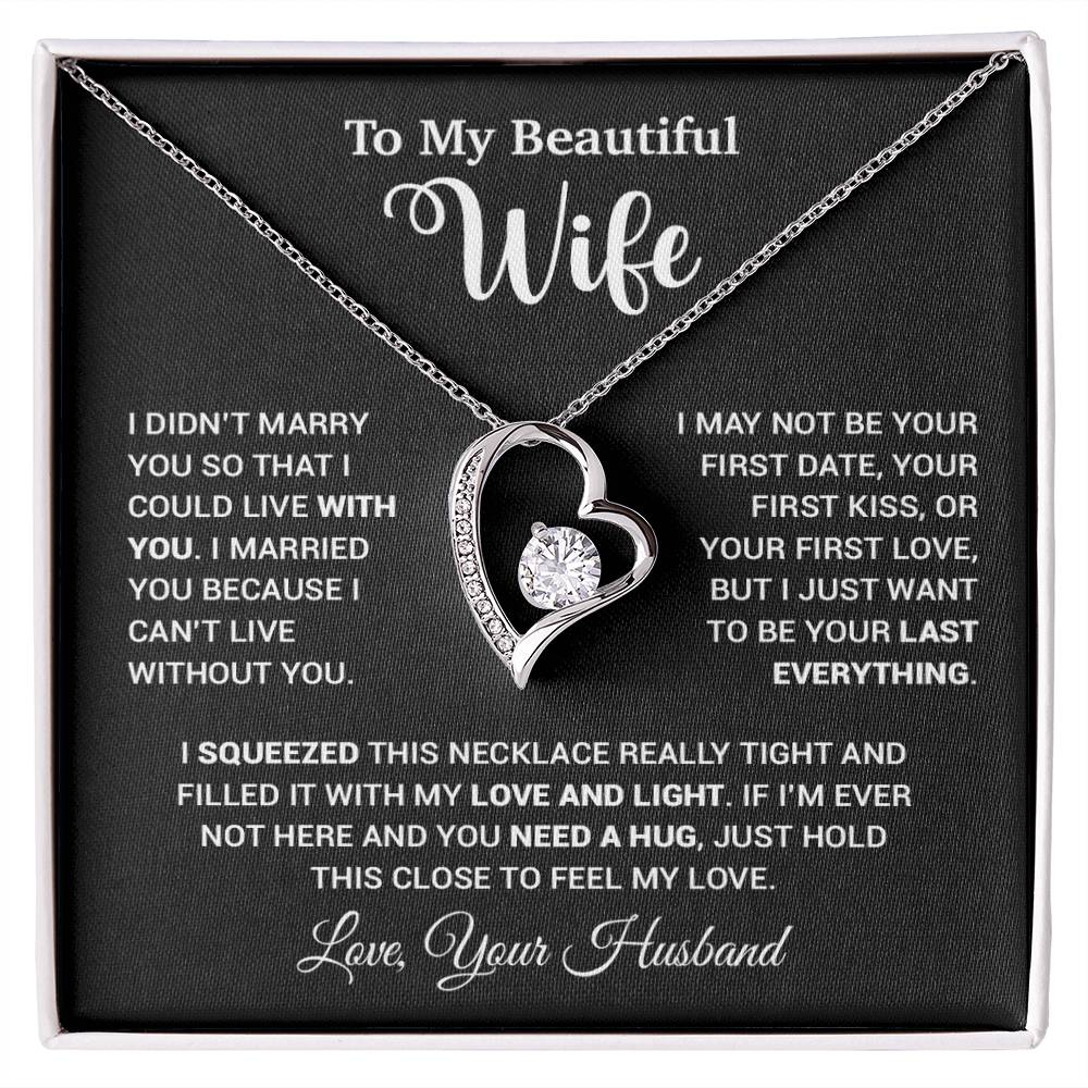 To My Wife Necklace, Wife Gift From Husband, Wife Husband Necklace, Christmas Gift 25_9_Black