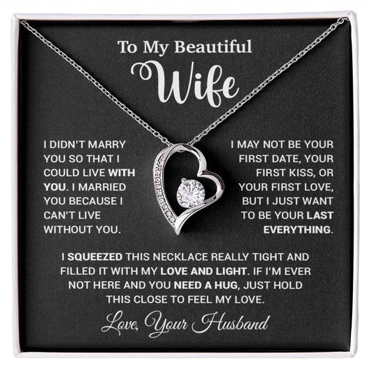 To My Wife Necklace, Wife Gift From Husband, Wife Husband Necklace, Christmas Gift 25_9_Black