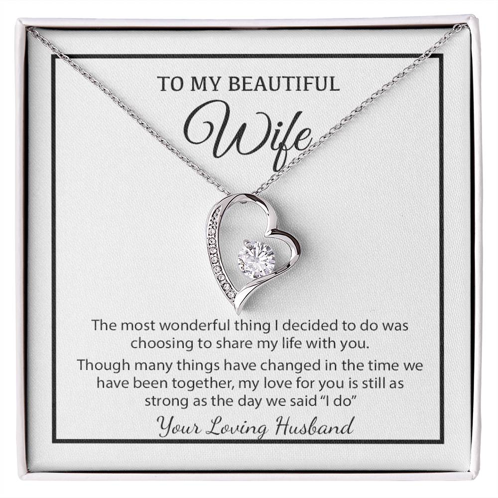 To My Wife Necklace, Christmas Gifts For Women, Anniversary Gift For Wife 4_12_White