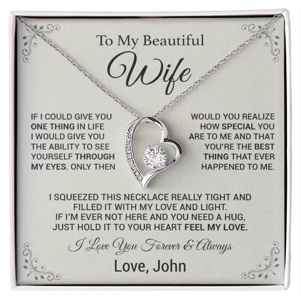 Custom To My Wife Necklace, Birthday Gift For Her, Wife Necklace, Christmas Gift
