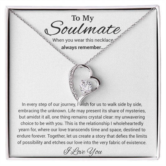 To My Soulmate Necklace, Anniversary Gift, Sentimental Gift, Soulmate Gift, Christmas Gift_White