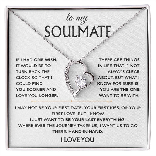 To My Soulmate Necklace Birthday, Anniversary,Valentine Gift for Wife,Girlfriend