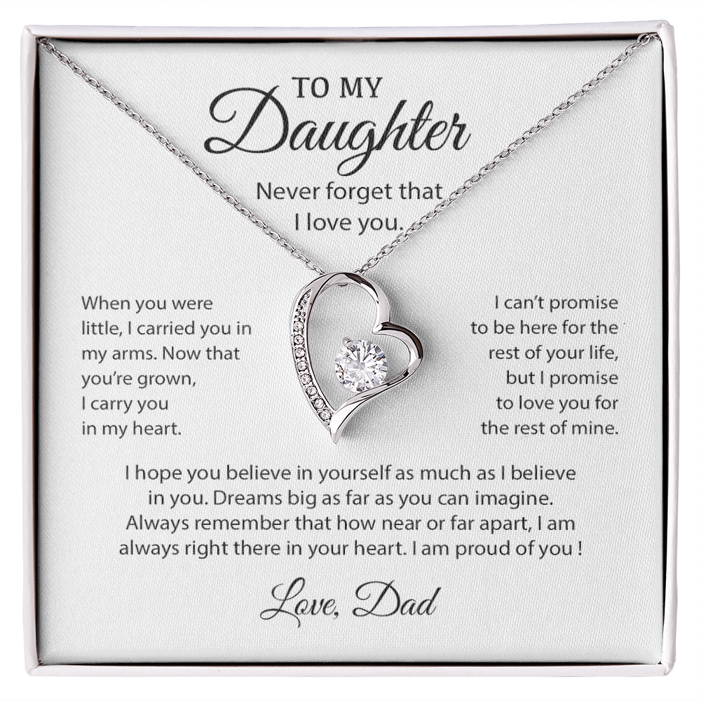 To My Daughter Necklace, Gift for Daughter from Dad, Father Daughter Necklace 10_6_White