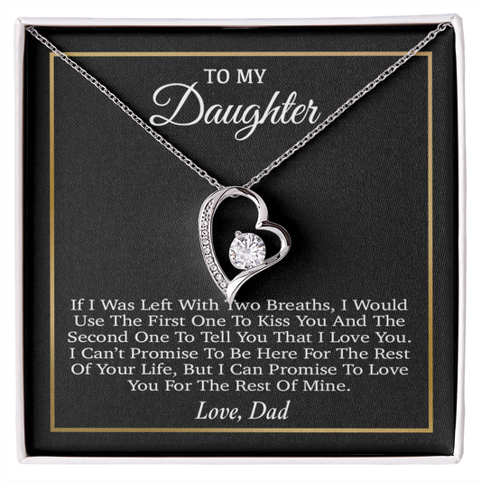 To My Daughter Necklace, Gift for Daughter from Dad, Father Daughter Necklace 31_3_Black