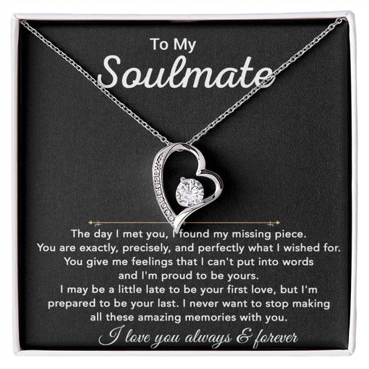 To My Soulmate Necklace, Gift for Wife, Girlfriend, Christmas Gift