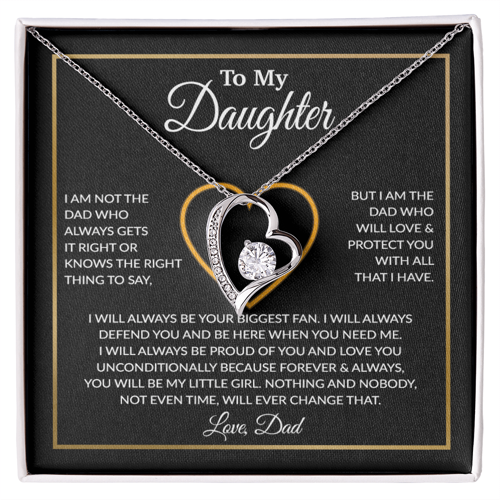 To My Daughter Necklace, Gift For Daughter From Dad, Daughter Father Necklace 6_12_Black