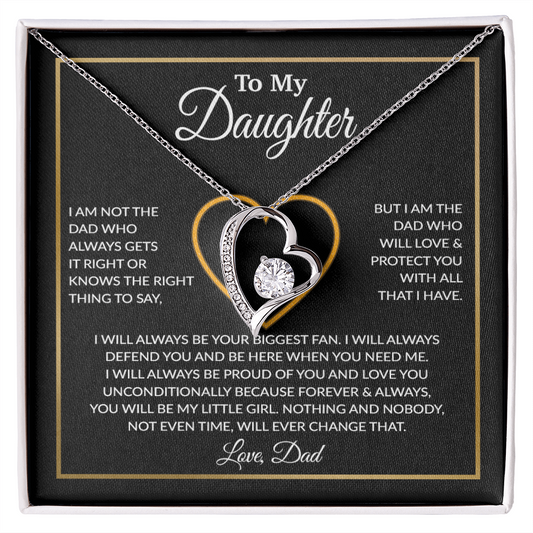 To My Daughter Necklace, Gift For Daughter From Dad, Daughter Father Necklace 6_12_Black