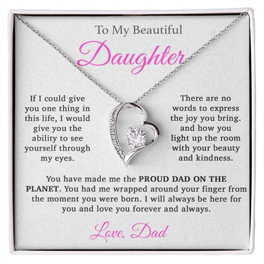 To My Daughter Necklace, Daughter Father Necklace, Daughter Gift From Dad333_Hong