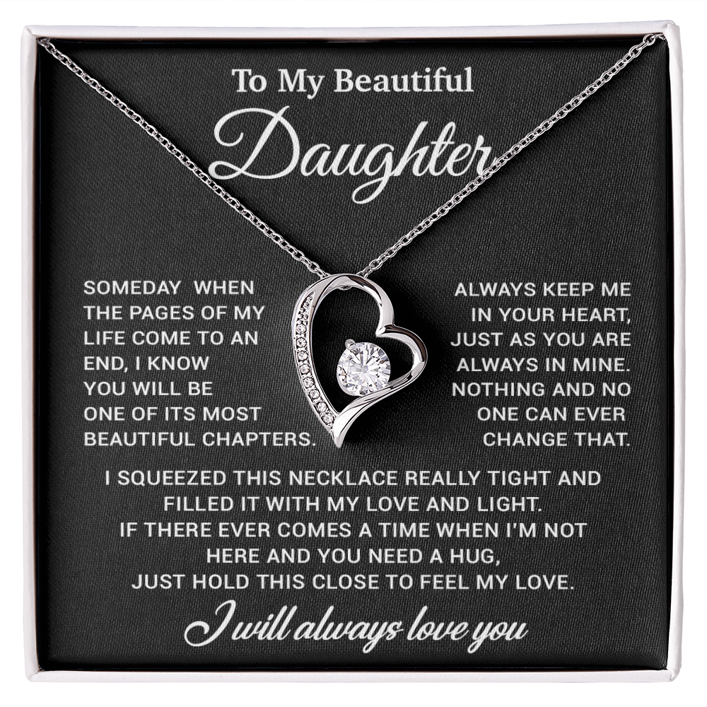 To My Daughter Necklace, Gift for Daughter from Dad, Father Daughter Necklace 7_11_Gold