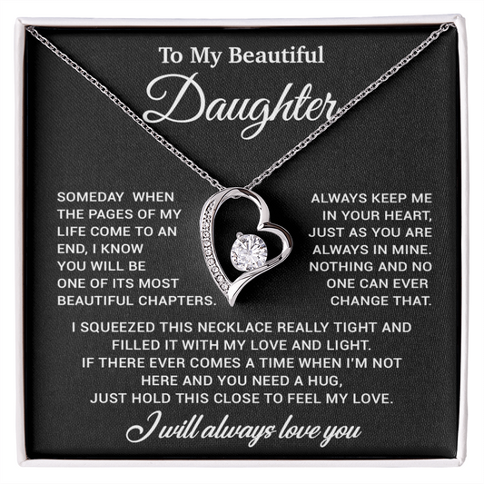 To My Daughter Necklace, Gift for Daughter from Dad, Father Daughter Necklace 7_11_Gold