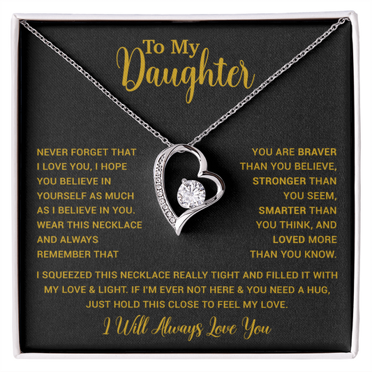 To My Daughter Necklace Gift for Daughter from Dad,Daughter Father Necklace 16_4_Gold