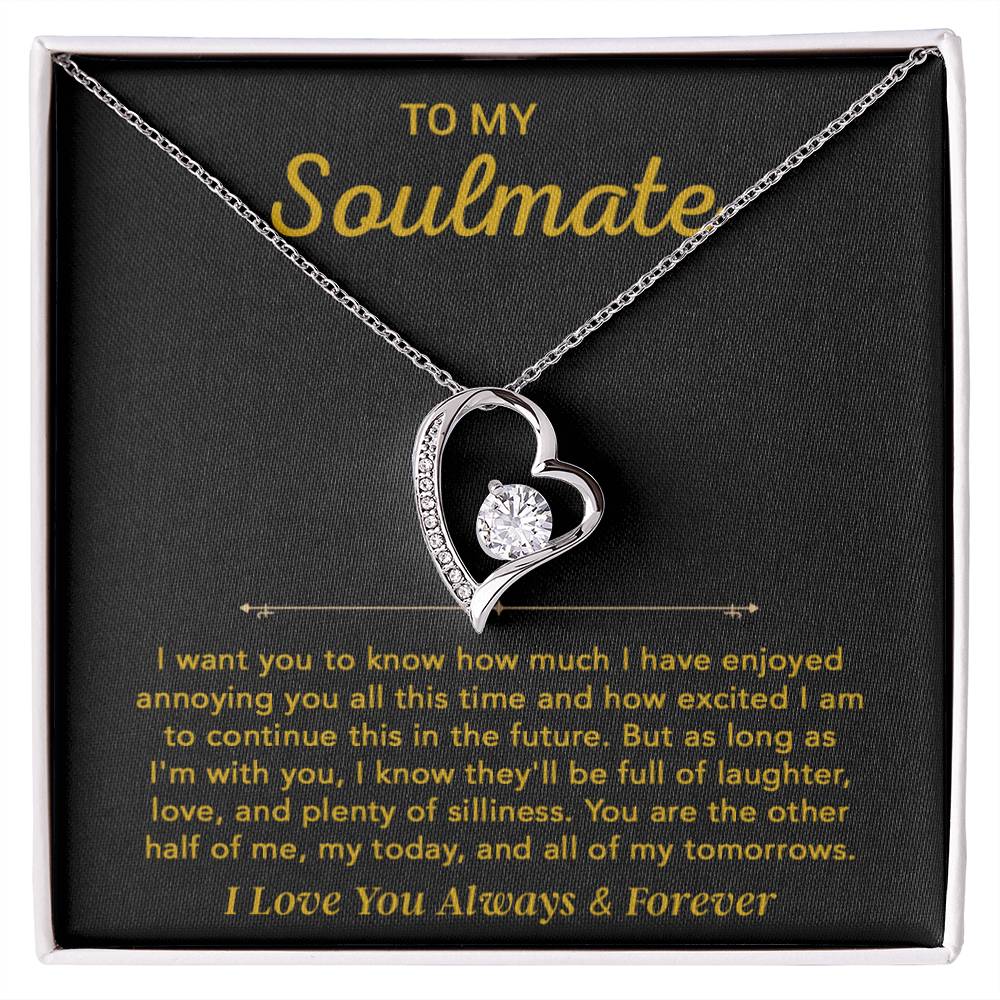 To My Soulmate Necklace, Gift for Wife, Girlfriend, Anniversary Gift