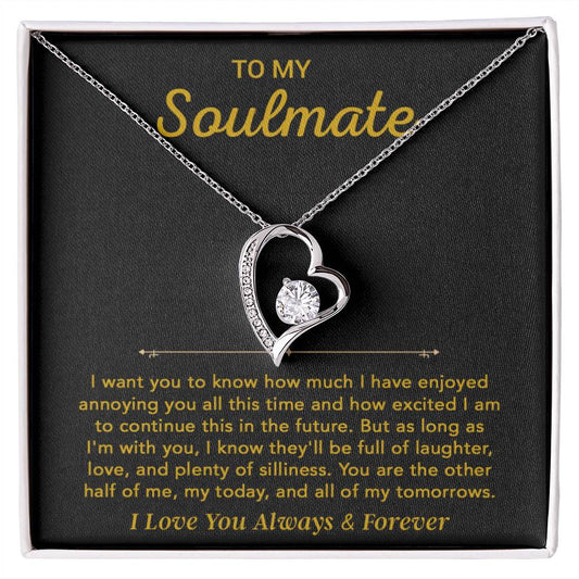To My Soulmate Necklace, Gift for Wife, Girlfriend, Anniversary Gift