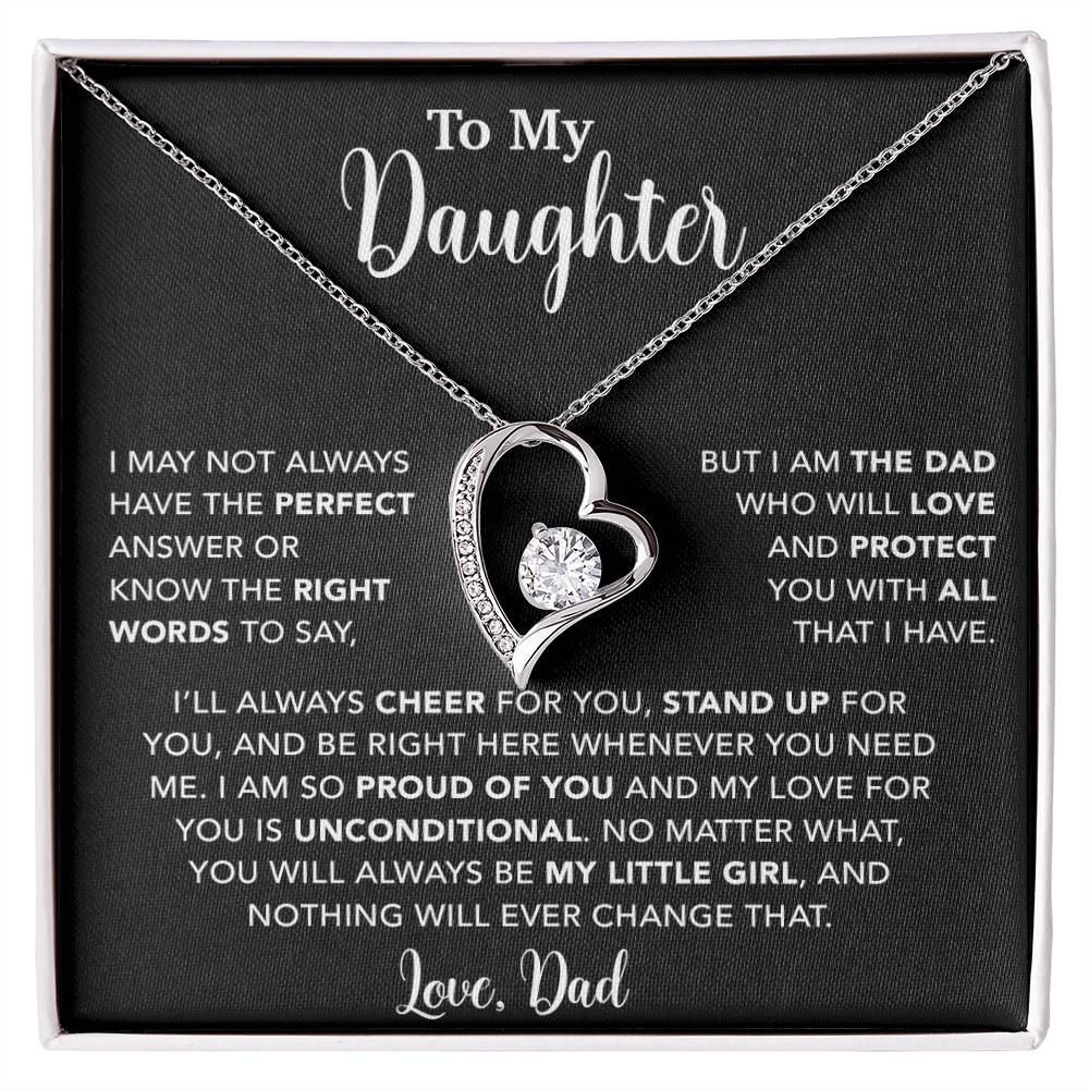 To My Daughter Necklace, Gift for Daughter from Dad, Father Daughter Necklace  15_6_Black