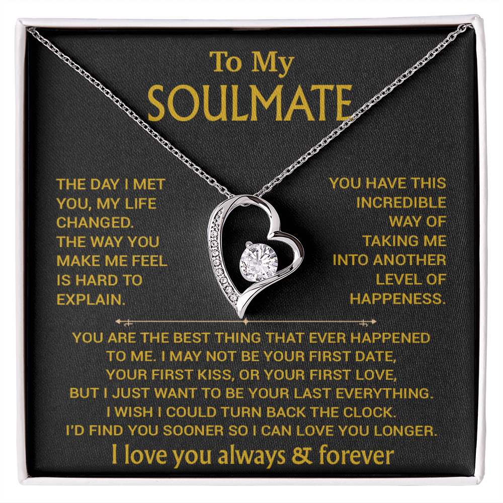 To My Soulmate Necklace, Soulmate Gift, Gift For Girlfriend, Christmas Gift 26_8_Gold